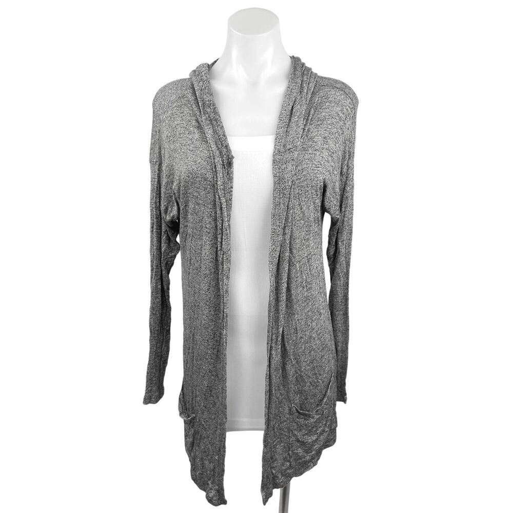 Dont Ask Why Gray Knit Open Front Long Sleeve Hoodie Hooded Cardigan Sweater